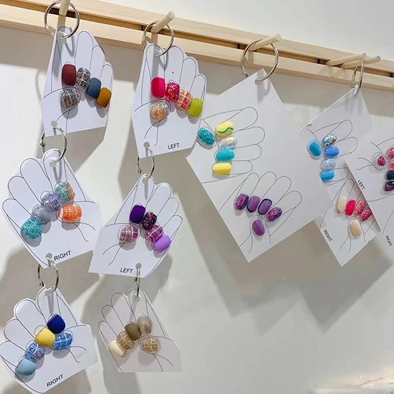 10PC 100% nuovissime carte da esposizione di qualità per il piede della mano con borse Indossabili Unghie artistiche Unghie Cartone Manicure Piccole imprese