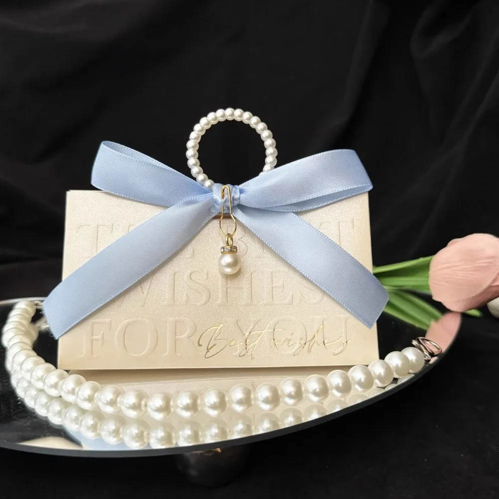 Embossed Candy Box with Handles, Wedding Gift Box, Pearl Wood Ring, Baby Shower Supplies, New, Wholesale