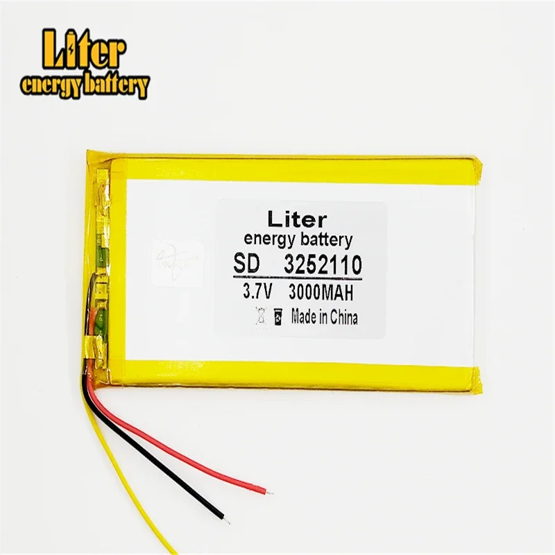 3 سلك 3252110 3.7V 3000mAh 3050110 3253108 قابلة للشحن ليثيوم بوليمر بطارية ل الصين استنساخ Goophone 5.5 I6 6SPLUS الهاتف