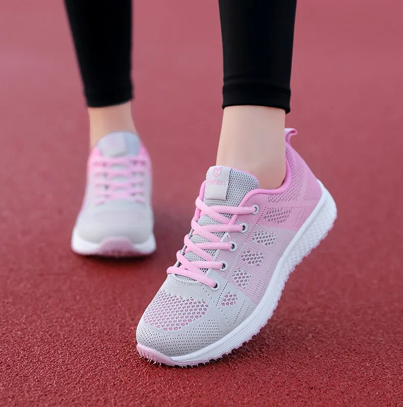 Women Casual Shoes Fashion Breathable Walking Mesh Flat Shoes Sneakers Women 2026 Gym Vulcanized Shoes White Female Footwear
