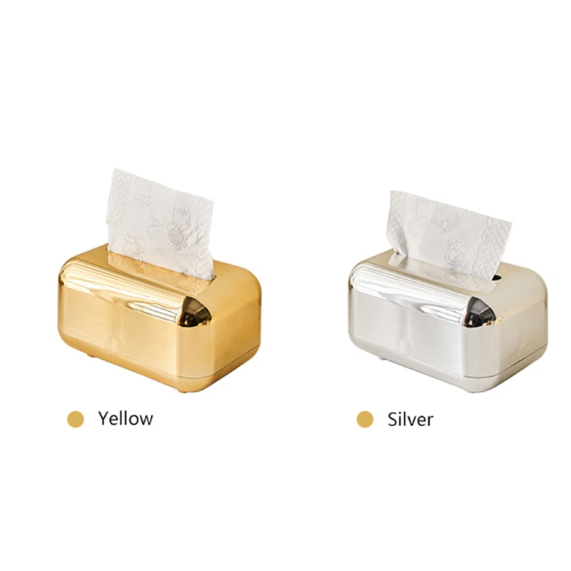 Simple Tissue Box Holder Golden Napkin Holder Living Room Home Decoration Accessories Paper Towel Holder Car Tissue Holder