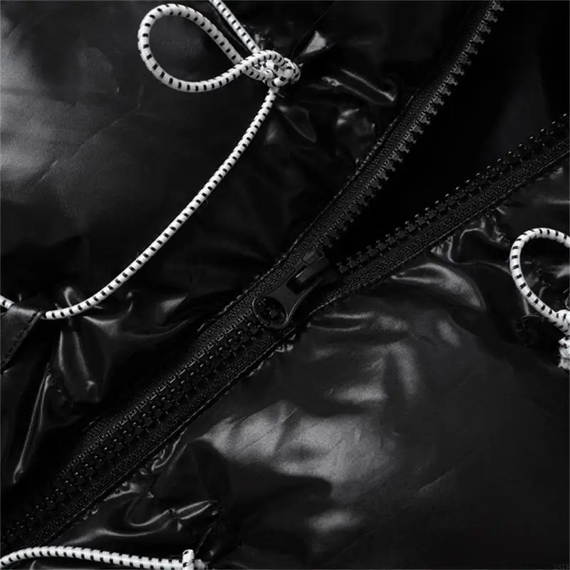 

2025 New Womens Casual Padded Zipper Long Sleeve Puffer Jackets with Hood Outwear