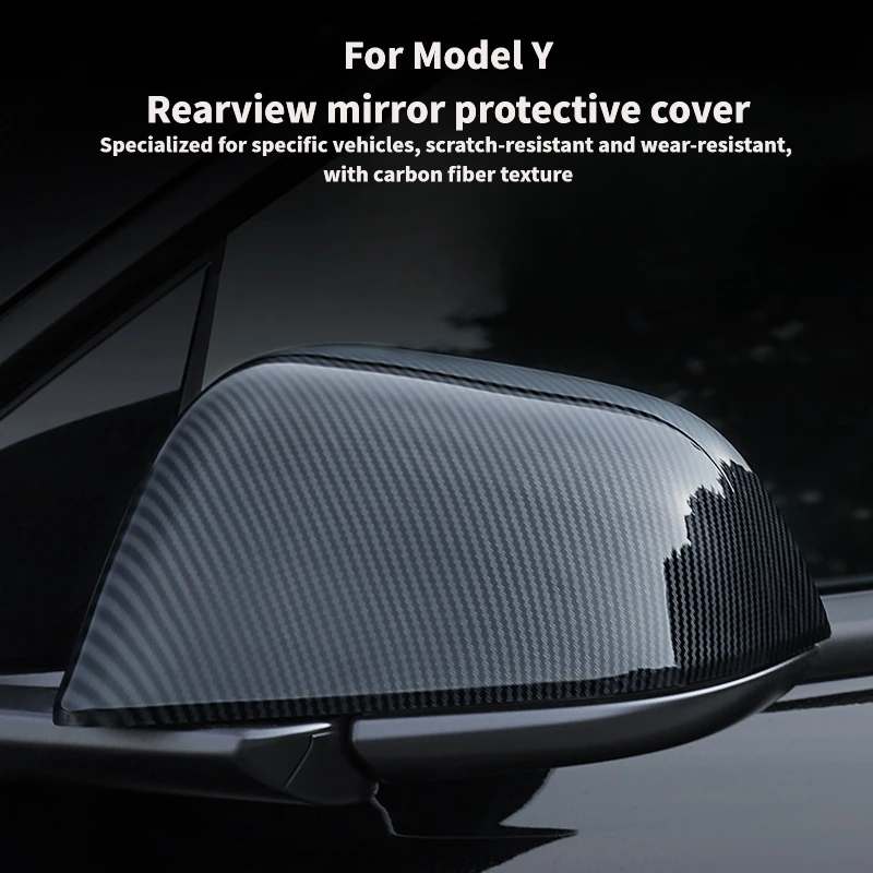 Carbon Fiber Texture Rearview Mirror Cover Replacement Modification Protection Shell For Tesla Model 3 Model Y Car Rear View