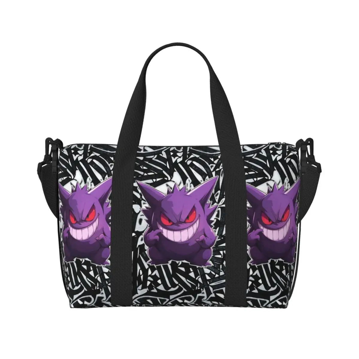 

Пляжная сумка-тоут с индивидуальным дизайном Покемон Генгар для женщин: милая, но зловещая, с большим отделением, для пляжа, спортзала и путешествий