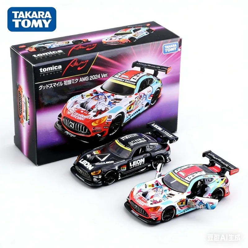タカラトミー-インフィニットレーシング-amg-gt3-初音ミク-リアルな合金製カーモデル、男の子へのプレゼント、大人のコレクションアイテム。