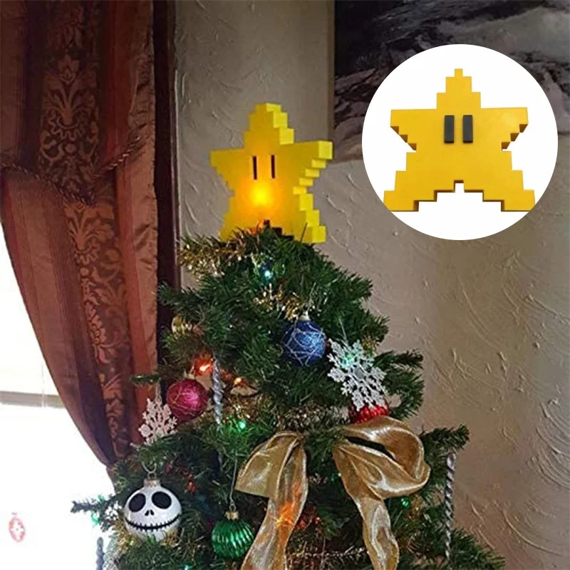 Cute Christmas Tree New Cartoon Large Starfish Shape Pendant Xmas Marios Bros Star Tree Home Party Decoration Dropshipping