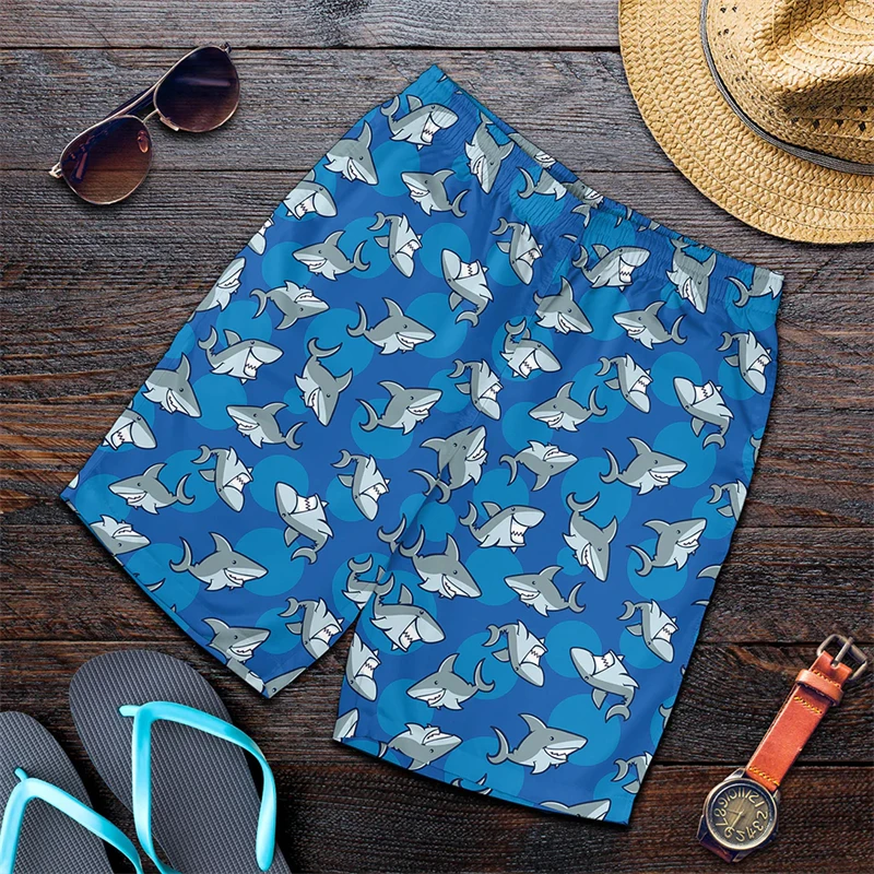 3D Printed Shark Men\'s Short Pants Fashion Hawaii Beach Shorts Casual Summer Quick Dry Animal Pattern Sports Swim Trunks Shorts