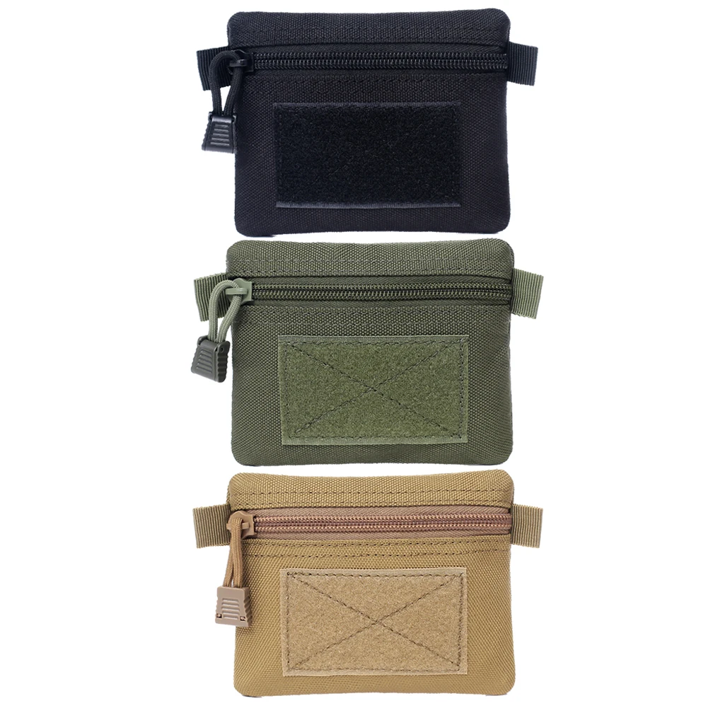 Portamonete Portamonete da campeggio esterno resistente all'usura Portafoglio Molle EDC Marsupio da viaggio portatile impermeabile con cerniera