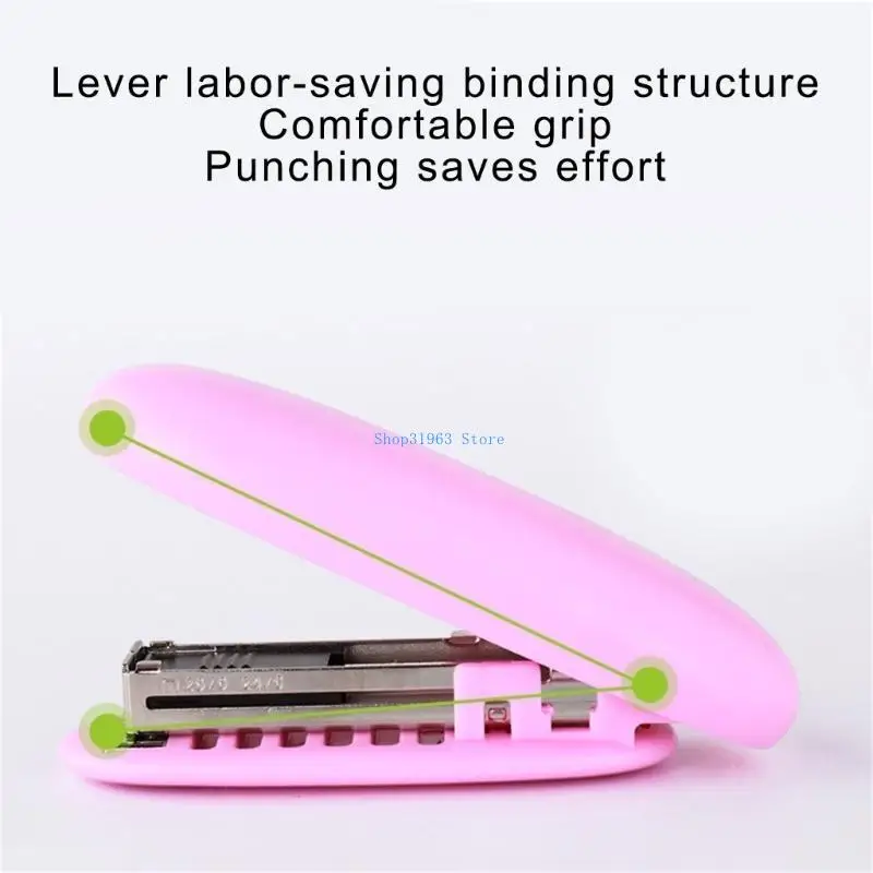 

L4MA 6 Pcs Ergonomic Office Stapler Plastic Stapler Easy to Load Portable Stapler Small Stapler Decorative Stapler