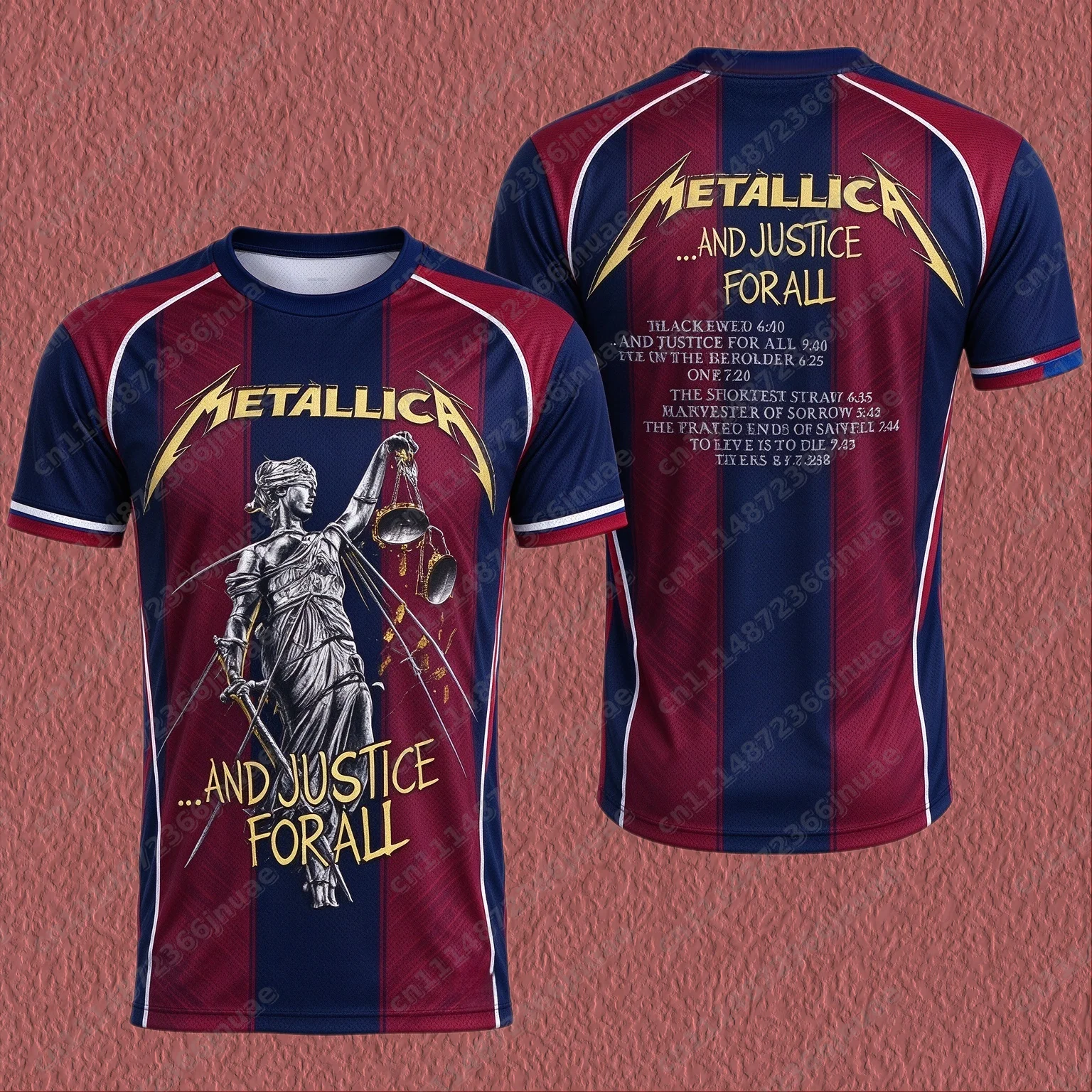 Metallica Just Deserts Trial Patterned Fashion T-shirt for Casual Daily Sports Wear Suitable for Adults FamilyMatching Tops
