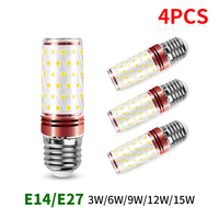 4PCS LED Corn Bulb Light E27 E14 SMD2835 Warm White 3000K Cold White 6000K Natural Light 4000K AC85-265V For Home Decoration