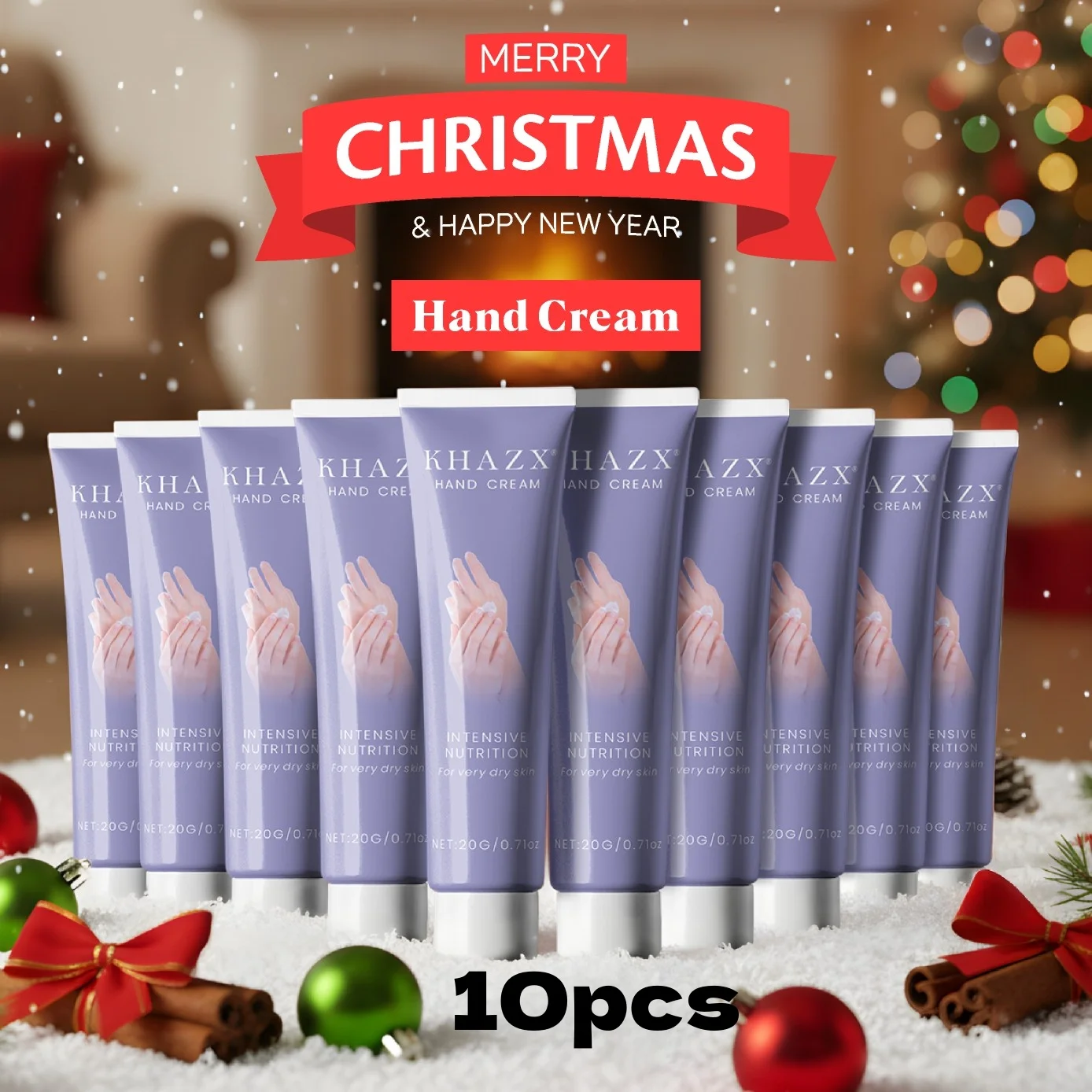 هدية عيد الميلاد الدافئة: كريم لليدين بزبدة الشيا. يعتمد على نباتات، ويغذي عميق لليدين والقدمين، ويحافظون ناعمة ونعومة هذا الشتاء