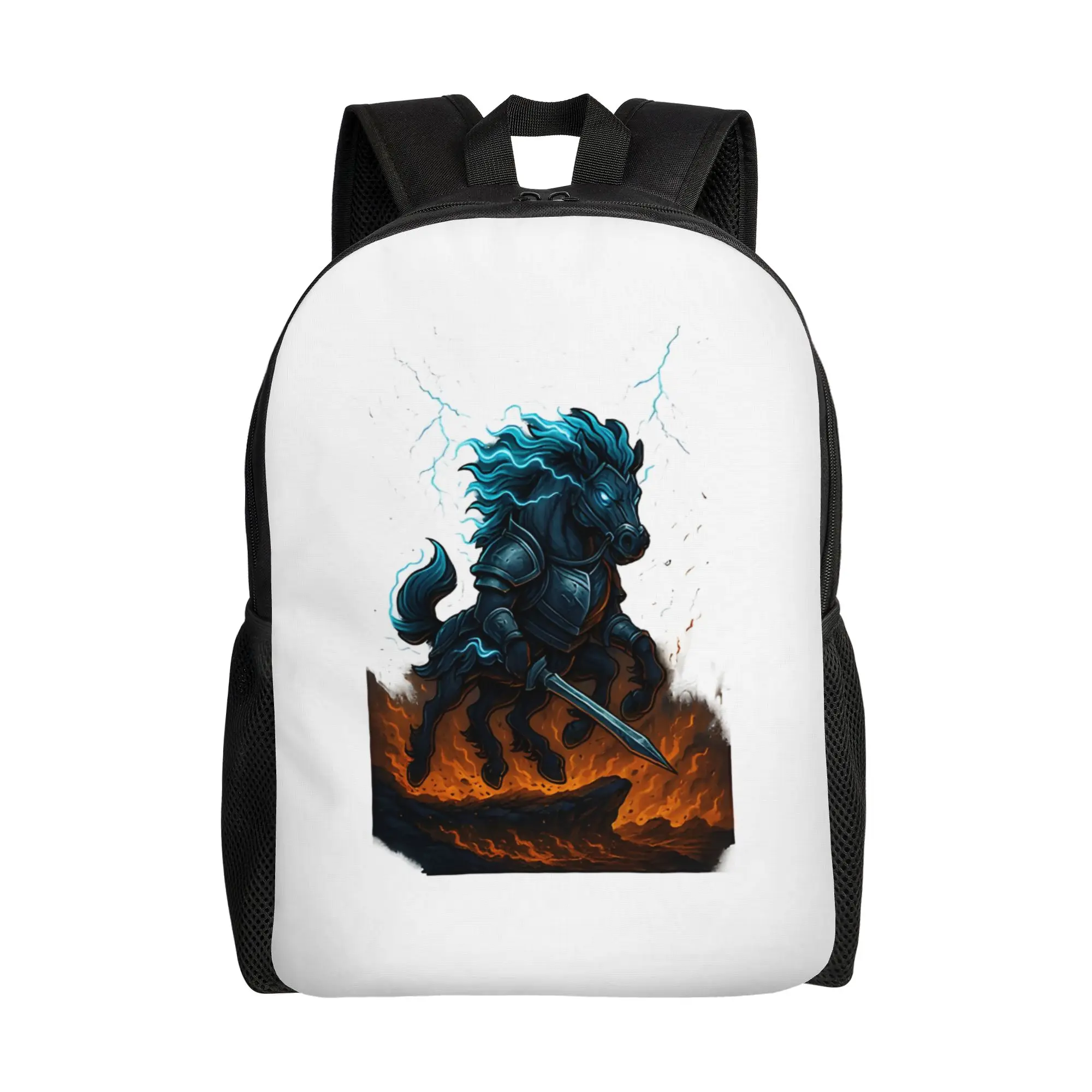 

Модный школьный рюкзак Trippy Landscape Storm Horse Rider Dark Mythical Lightning, стильный, эстетичный, с большой вместимостью