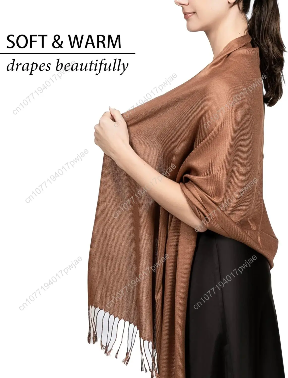 Achillea Soft Silky Pashmina Scarf for Women – Shawl Wrap for Evening Dresses, Bridesmaids, Weddings & Everyday Wear