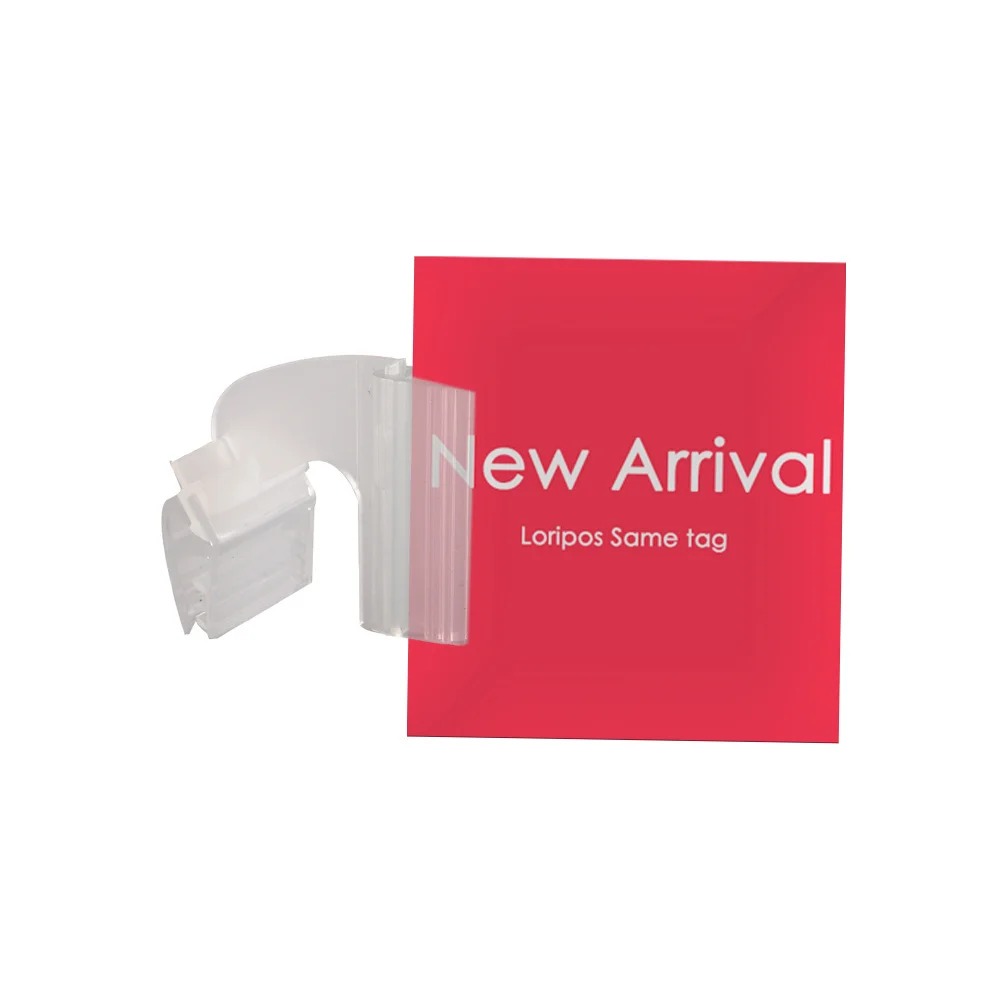 

Double Gripper Connect On Shelf Channel Edge Sign Holder Supermarket Classification Flag Display Advertising Poster Clip