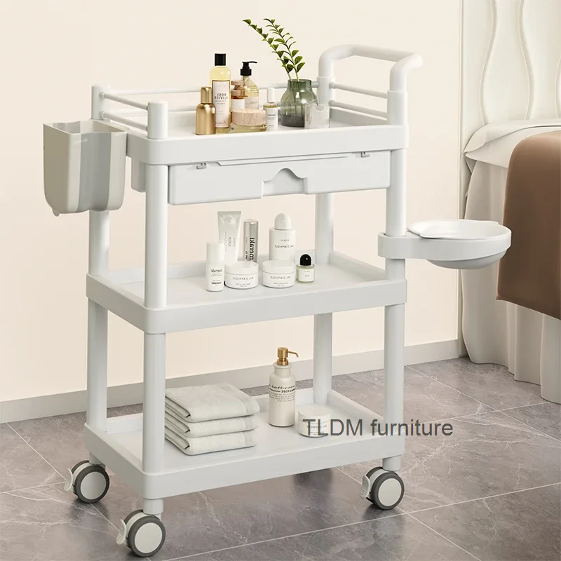 

Aesthetic Beauty Salon Trolley Rolling Simplicity Cosmetic Helper Tool Cart Manicure Organizer Carrito Con Ruedas Furniture HD