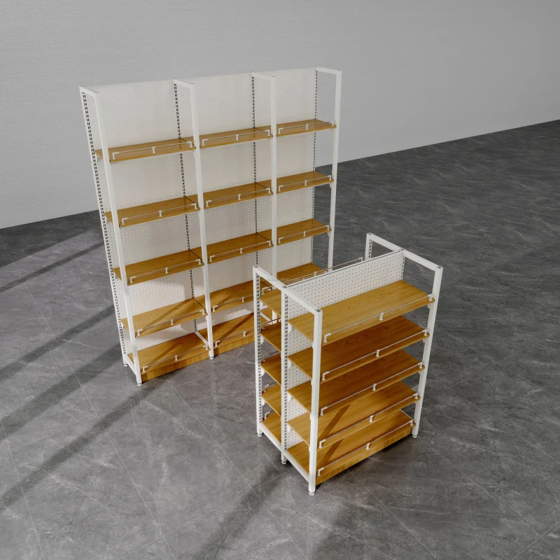 custom.Custom Single-Sided Lightweight Steel-and-Wood Display Stands Convenience Store Retail Solutions