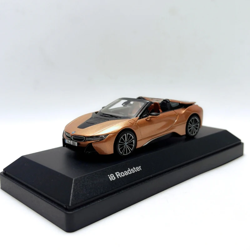 Coche deportivo i8 Roadster a escala 1:43, modelo de coche de aleación fundida, adornos de colección, recuerdo, exhibición estática, juguetes, regalo