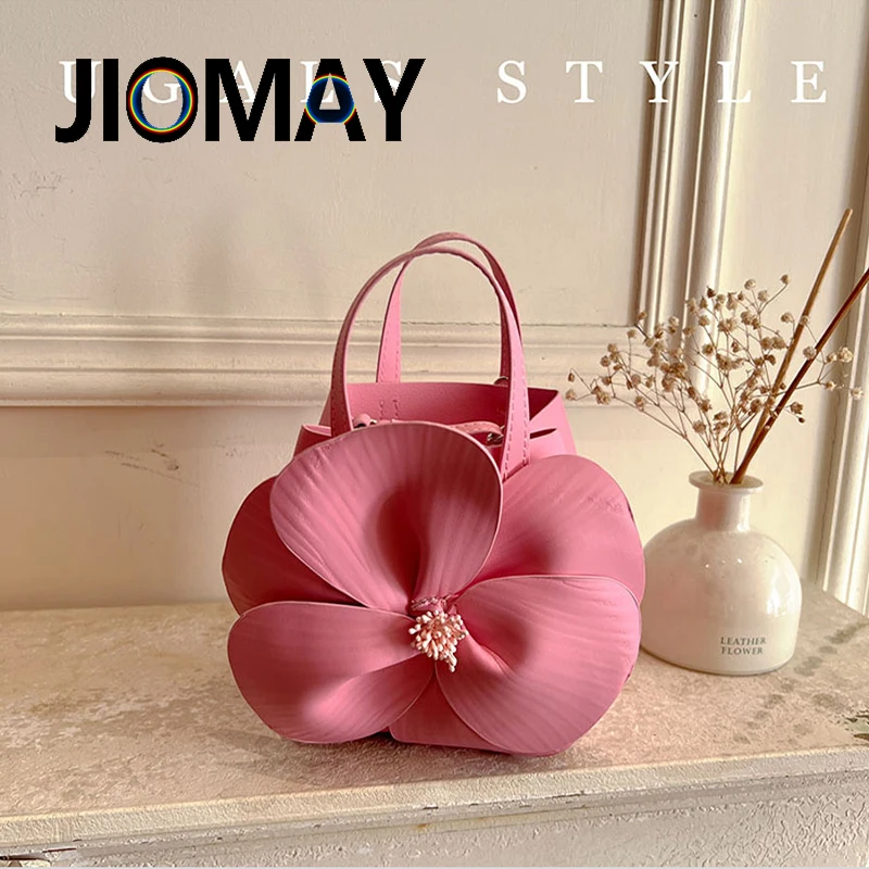 JIOMAY Flower Handbag Bucket Bag Dinner Bag Petal Lady Three Dimensional Basket Wallet