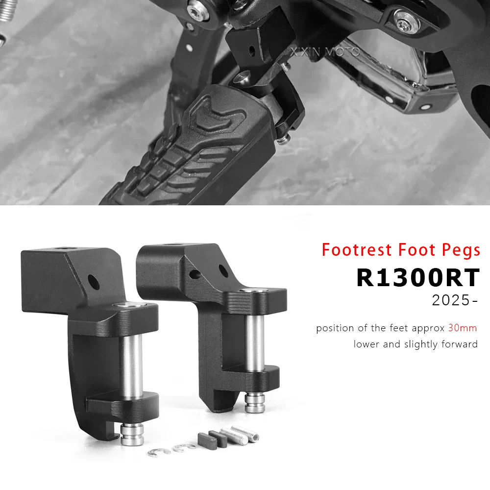 

Комплект для занижения подножек мотоцикла с ЧПУ для BMW R1300RT 2025-2026: Передвижные подножки для водителя