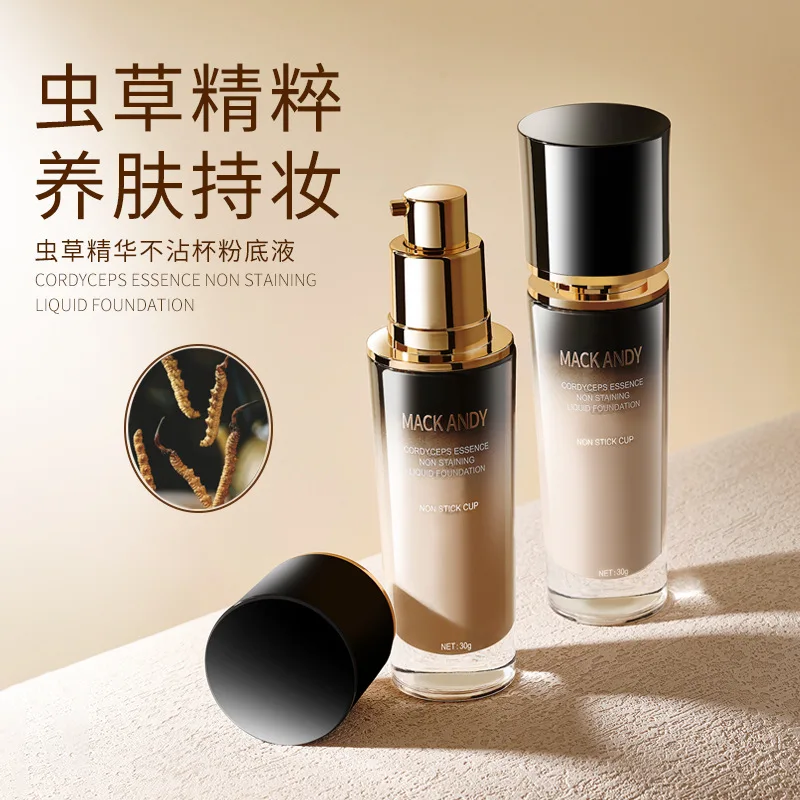 

MACKANDY Cordyceps Essence Liquid Foundation Long-lasting Waterproof Matte Base Makeup Whitening Moisturizing Facial Cosmetics