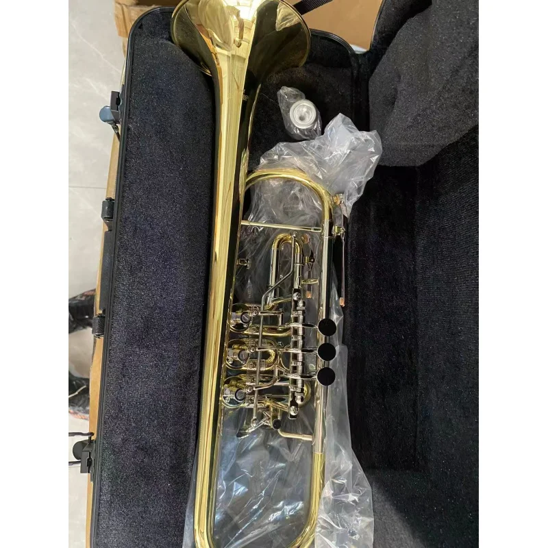 Trompeta Jinbao JBTR-440, Trompeta Profesional de Clave Plana, B ♭   Trompeta de tono alto, con estuche rígido