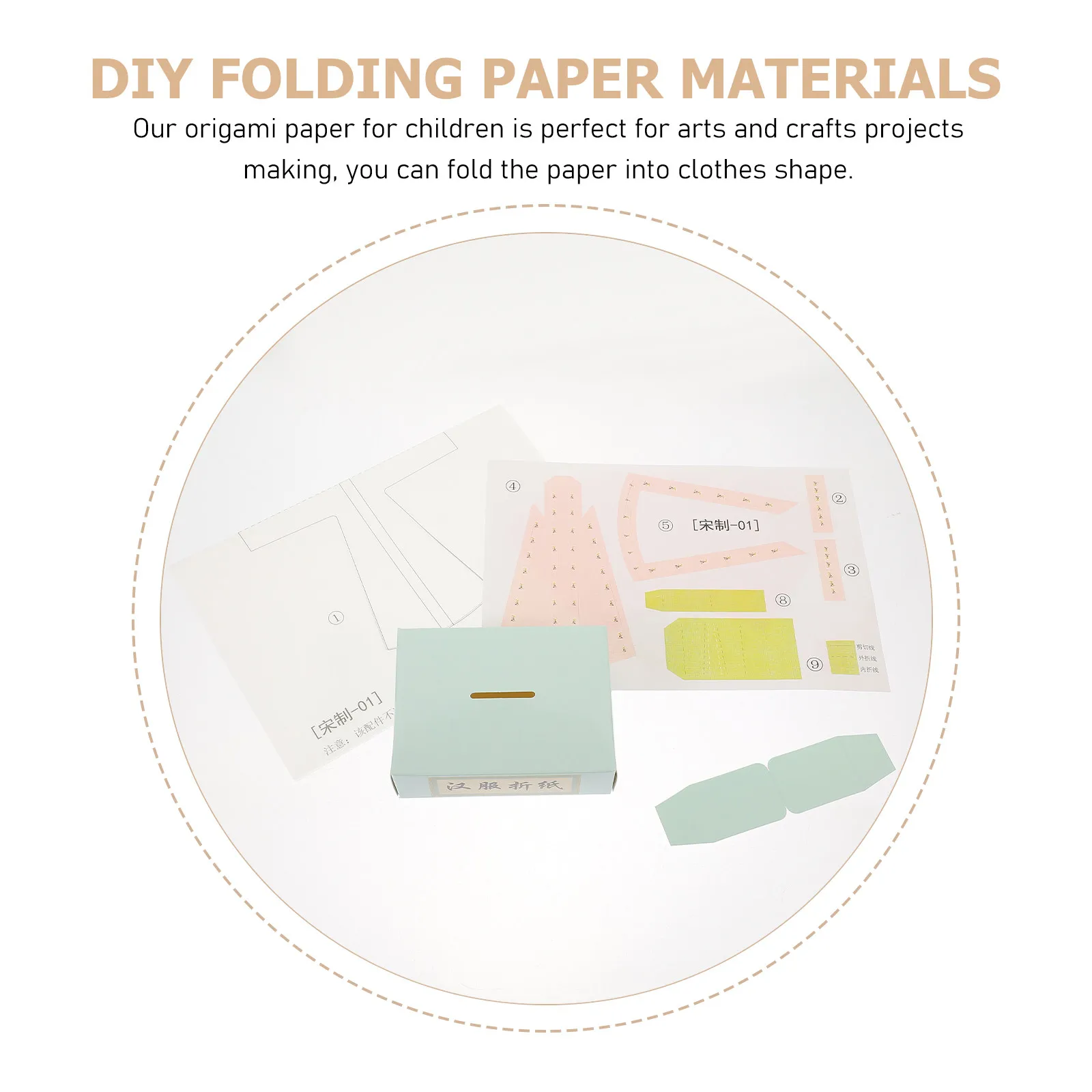 100 Sheets DIY Origami Paper for Chinese Hanfu Clothing Crafts Kids Adults Folding Art Safe Premium Craft Paper for Parties