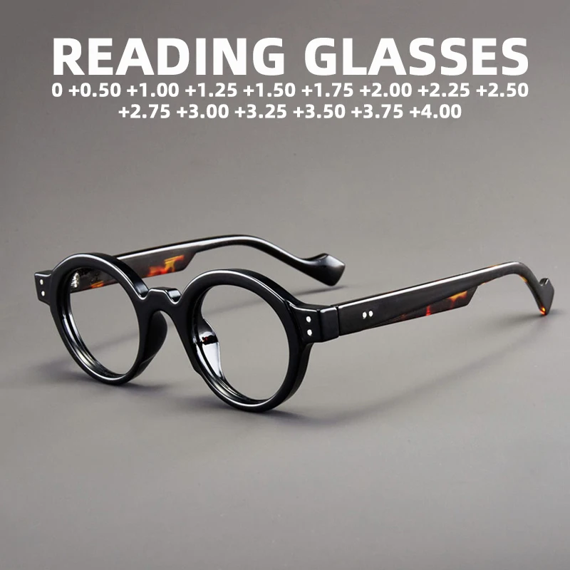 Classic Retro Round Reading Glasses Spectacles Frames Women Men Trendy Fashionable Stylish Presbyopic Eyeglasses Male 0 to +4.0