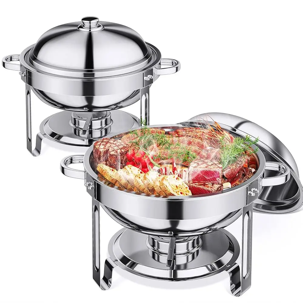 

5.5Qt Chafing Dishes For Buffet 2 Pack, Chafing Dish Buffet Set With Lid, Stainel Steel Buffet Servers And Warmers For Party
