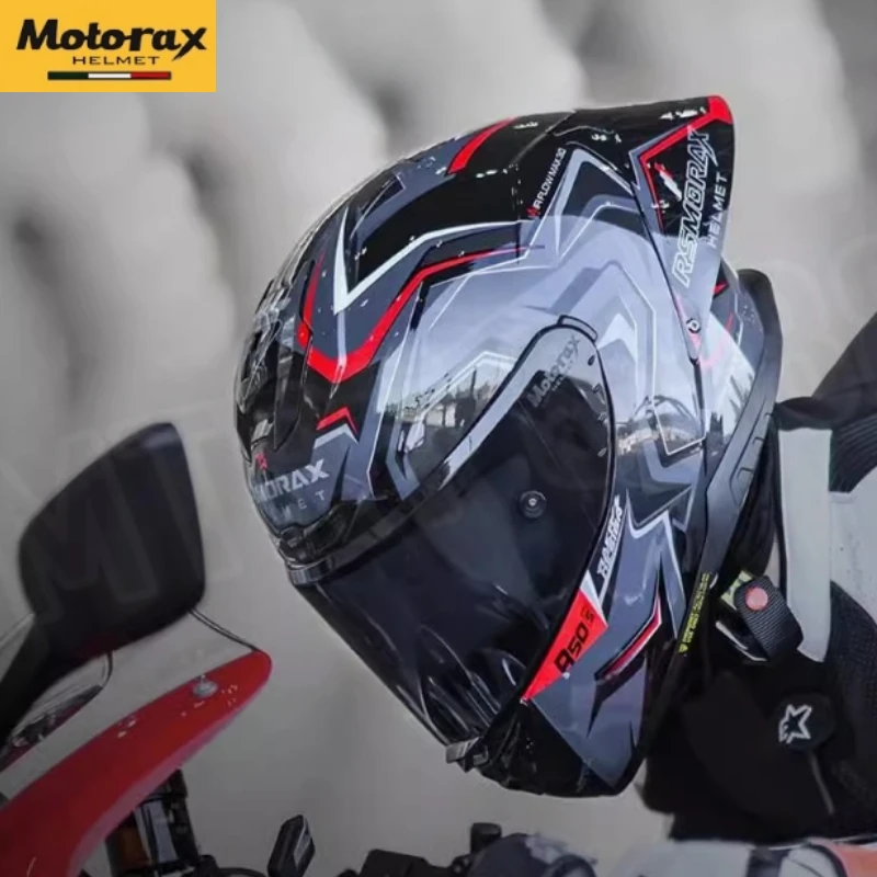 Motorax Morex R50s PRO Motorcycle Gray Helmet Men's and Women's One Piece Full Helmet Motorcycle Universal for All Seasons