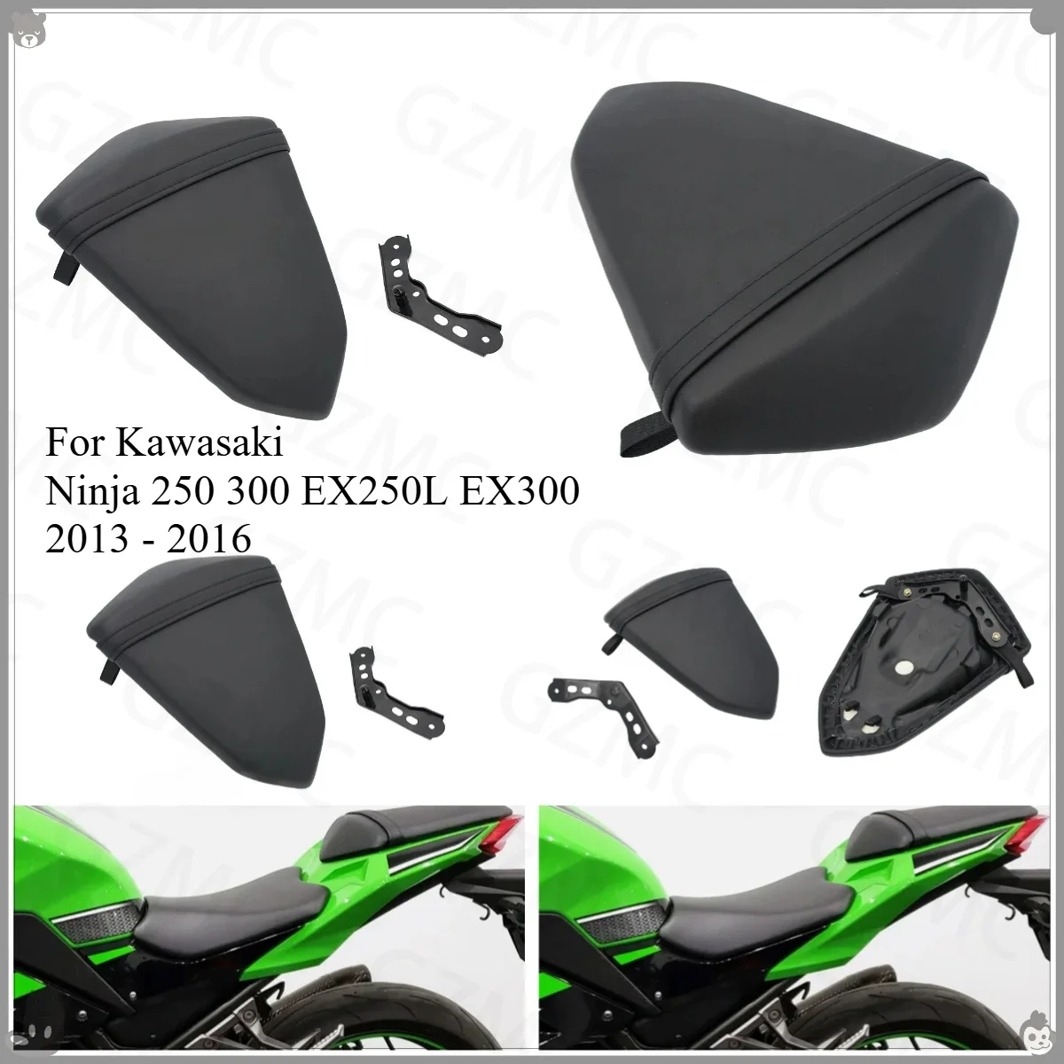 Motorcycle Rear Passenger Seat Saddle Pillion For Kawasaki Ninja 250 300 EX250L EX300 2013 2014 2015 2016 Rear Seat Cushion