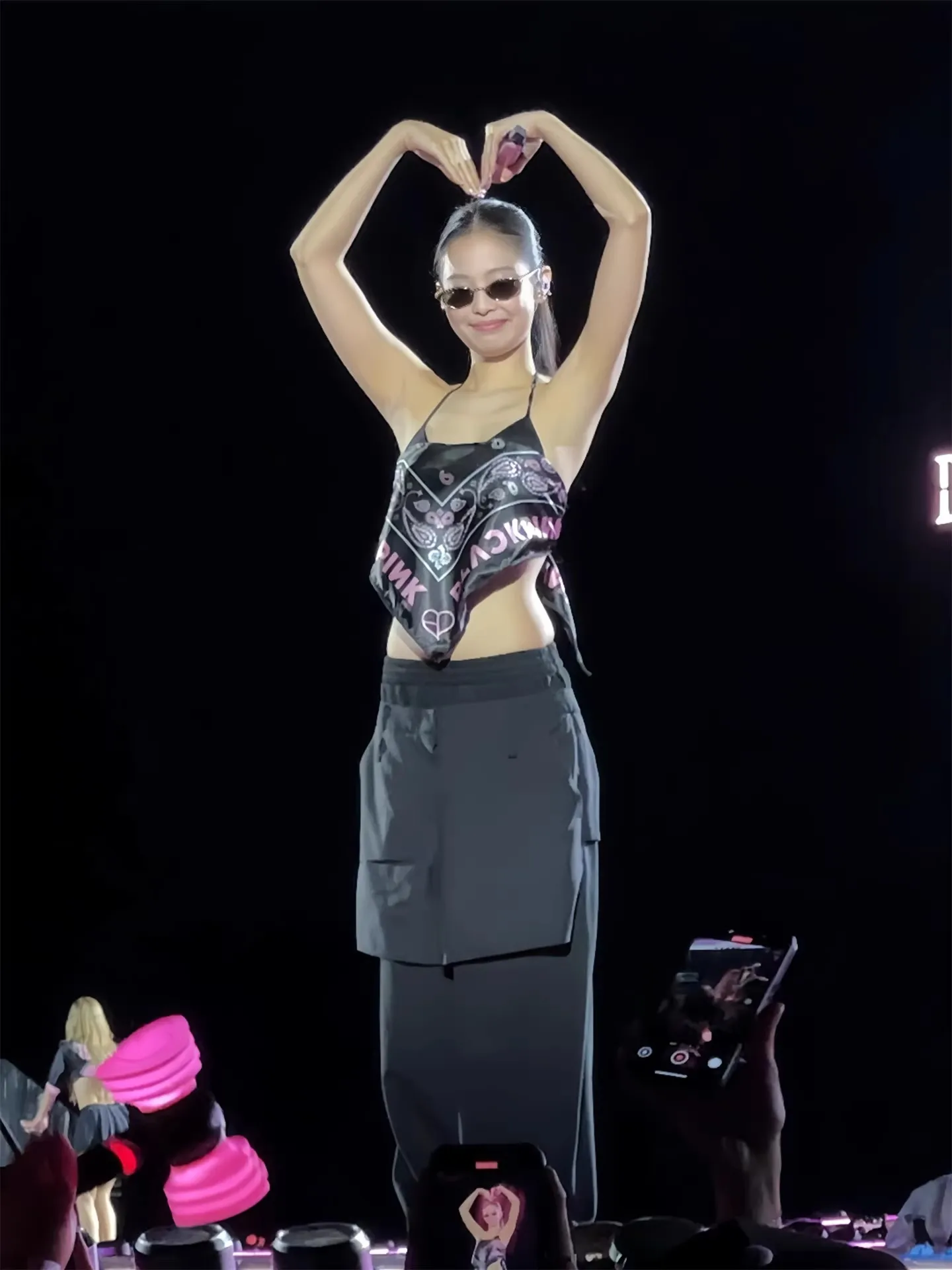 

EXJRjennie Concert Hot Girl Print Halter Vest Straight Leg Pants Casual Outfit Women's Fashion Set High Waist Summer Wear