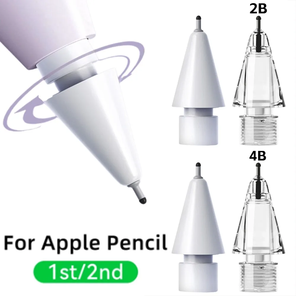 4-1pc Pencil Tip for Apple Pencil 1st 2nd Generation Thin-Tip Transparent Nib for Apple Pencil Drawing 2B 4B IPad Stylus Pen Tip