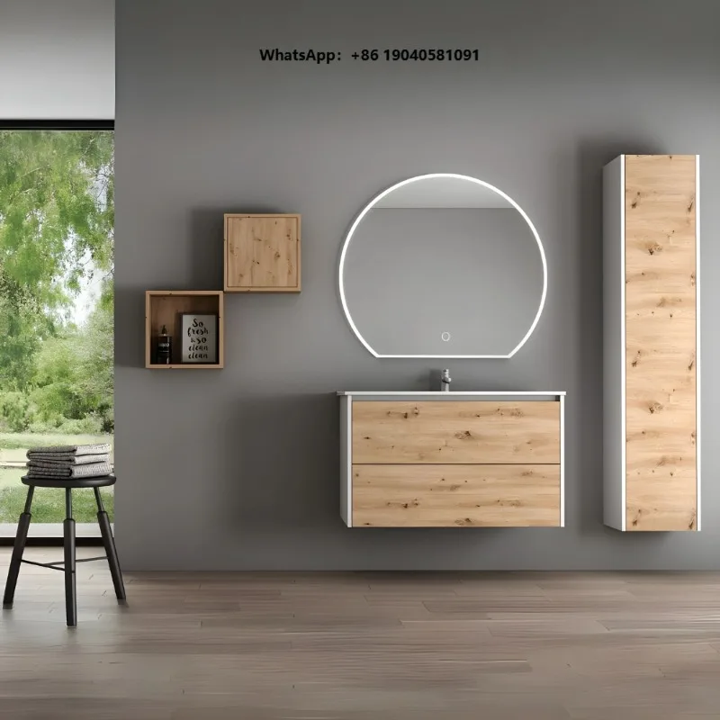 Complete Bathroom Furniture Set Column Mirror Cubes Vanity Model 2301244