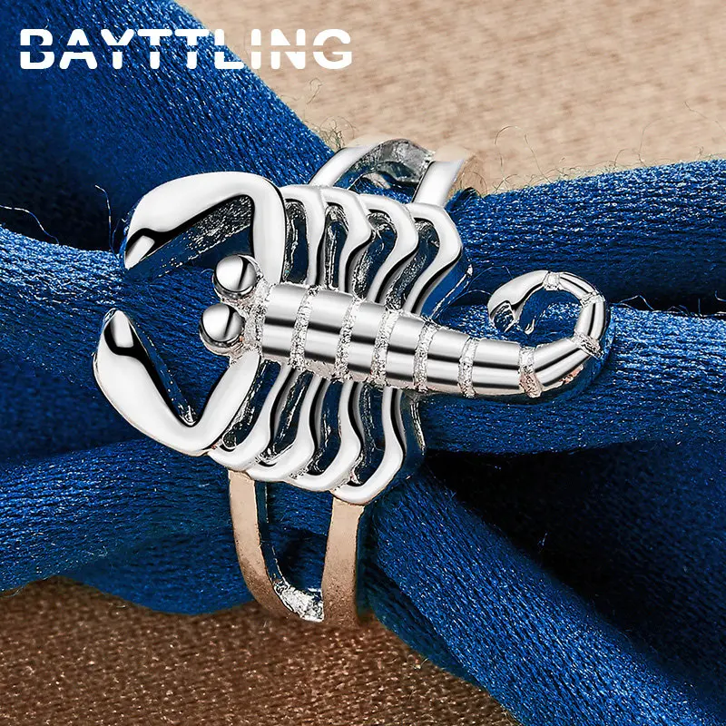 New 925 Sterling Silver Ring Charm Personality Scorpion Ring Punk Woman Fashion Party Gift Jewelry Accessories