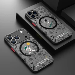 Magnetic Space Astronaut Case For iPhone 14 Pro Max 17 Air 12 13 Pro Max 11 15 16 16E Coque For Magsafe Wireless Charge Cover