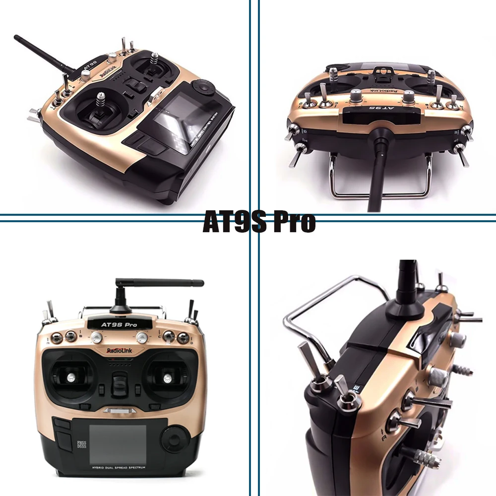 Radiolink AT9S Pro Left Hand 12 Channels 2.4G 7.4~18.0V DSSS FHSS Radio Transmitter With R9DS Receiver for Car Boats Drone