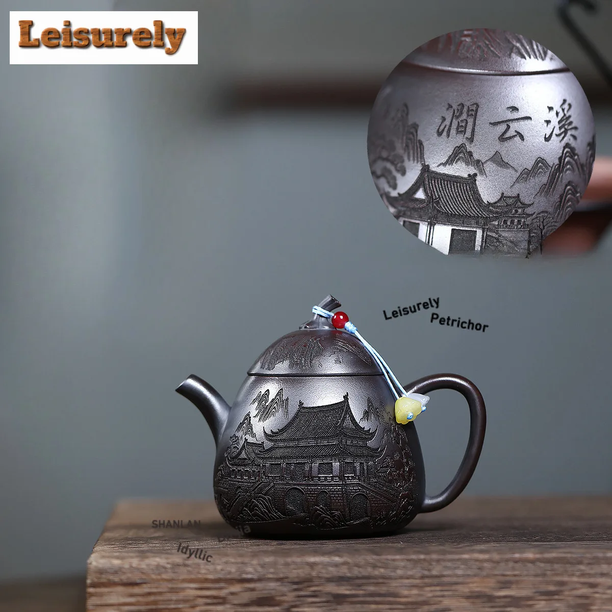 160ml Yixing Purple Clay Teapots Handmade Eggplant Pot Raw Ore Antique Brass Mud Tea Infuser Kettle With Strainer Zisha Tea Set