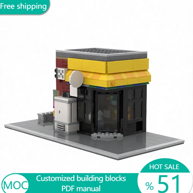 

550 PCS Famous Film Bodega MOC Customize Modular Building Block Popular Creative Design Simple Kids Brick DIY Assembly Toy Gift