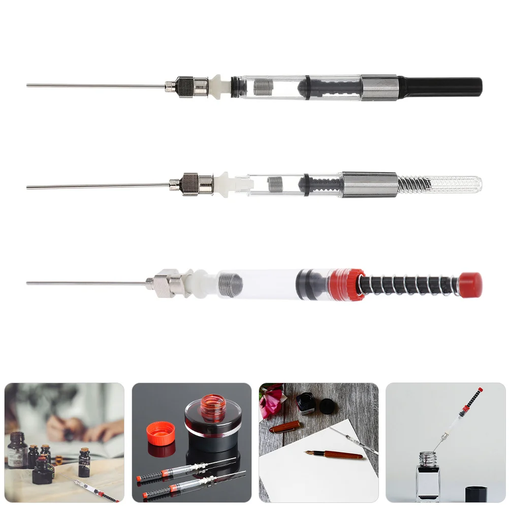 

9Pcs Ink Converter for Fountain Pen 3.4mm 2.6mm Refillable Universal Fit Push Pull Mechanism Pen Ink Filler Calligraphy Tool