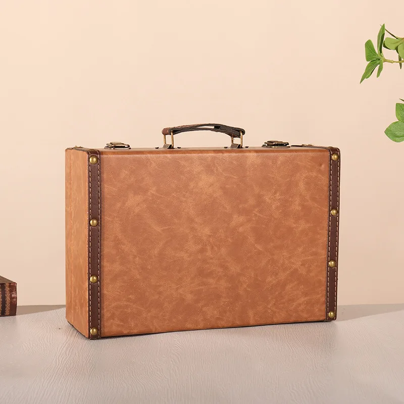 Boîte de rangement portable rétro avec mot de passe, mini valise, étui d\'embarquement, 13 \