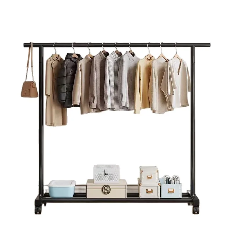 

Coat rack floor-to-ceiling household bedroom mobile cream clothes simple dormitory hanger balcony