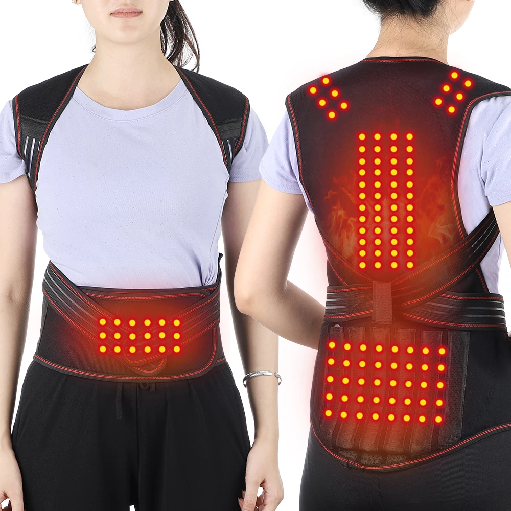 

68-118 Tourmaline Self Heating Magnetic Therapy Belt Waist Spine Lumbar Brace Back Neck Shoulder Massager Posture Corrector Belt