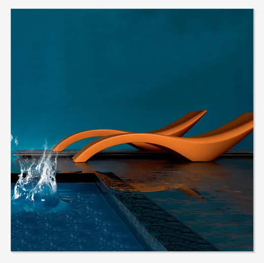 

Orange Pool Lounger Outdoor Park Ledge Tanning Sunbed Lounge Chairs In Water Sun Bed Pool Chairs For Swimming Pool Hotel Resort