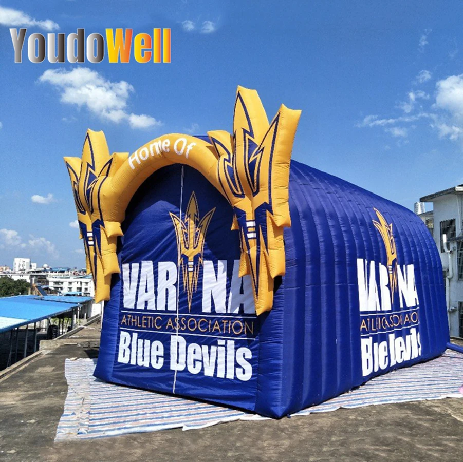 Giant Portable Inflatable Sports Event Tent With Printed Logo In The Middle As A Corridor-shaped Tent For Sports Events