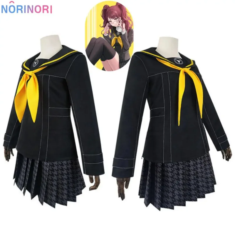 Anime Game Persona 4P4 Kujikawa Rise Cosplay Costume Wig Japanese JK School Uniform Skirt Woman Sexy Halloween Party Suit