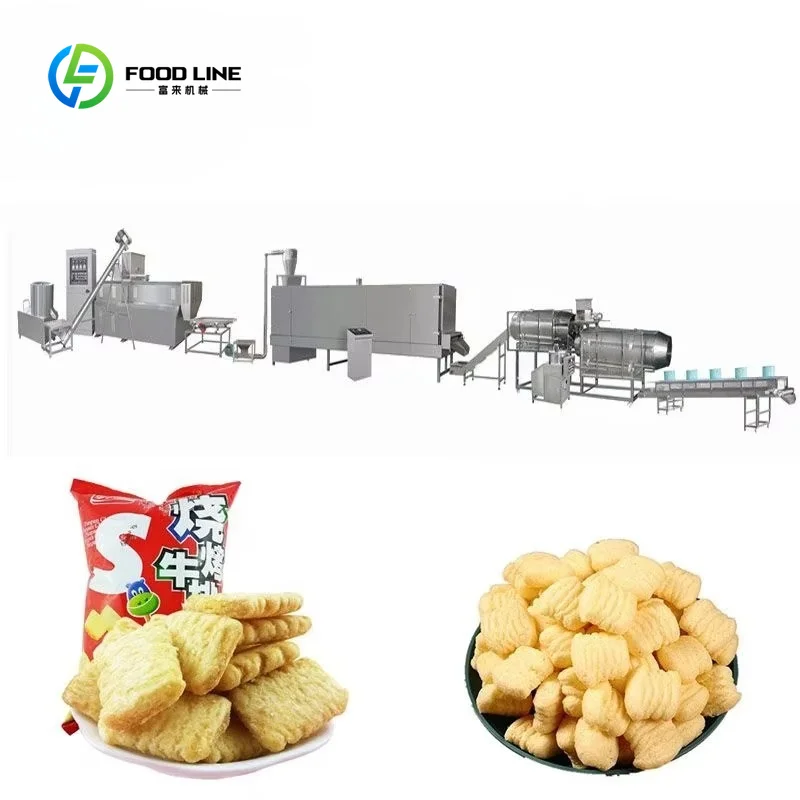Customized Corn Puffing Snacks Machine Puffs Extruder Machine Production Line Auto Corn Puff Snack Food Double Screw Extruder