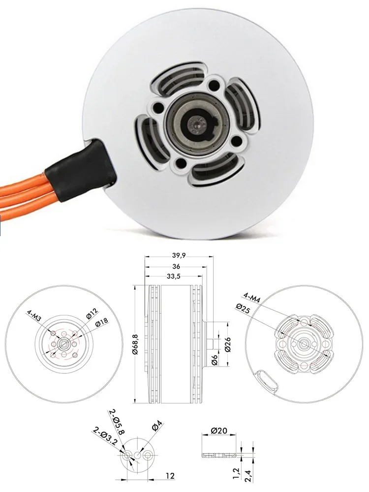 T-MOTOR MN605-S KV170 KV320 Waterproof Strong power 28 poles IP45 6-12S brushless motor for