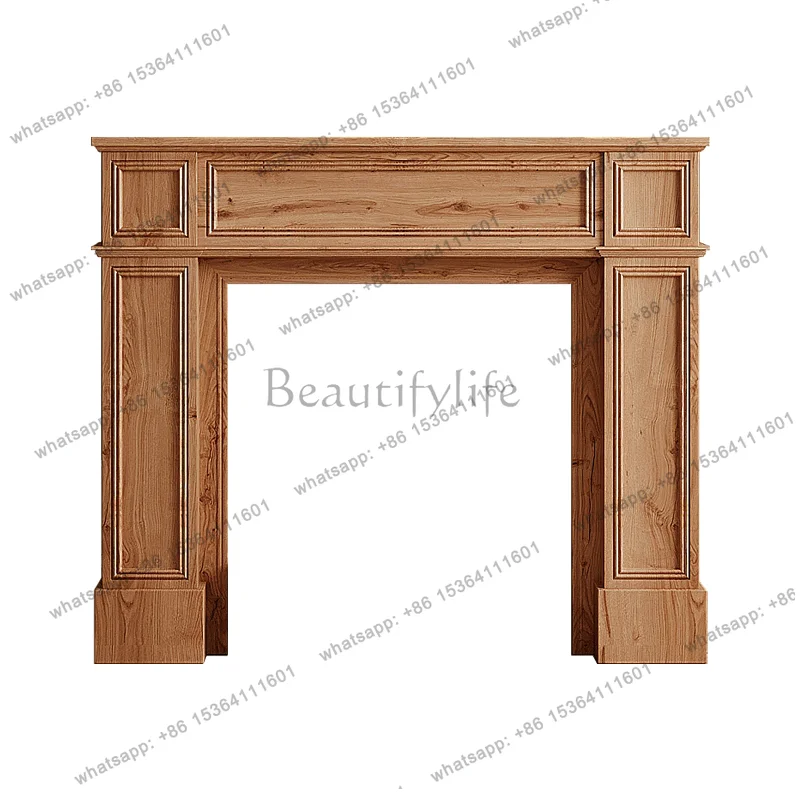 French solid wood fireplace decorative relief retro arch simulation art fake small mantel