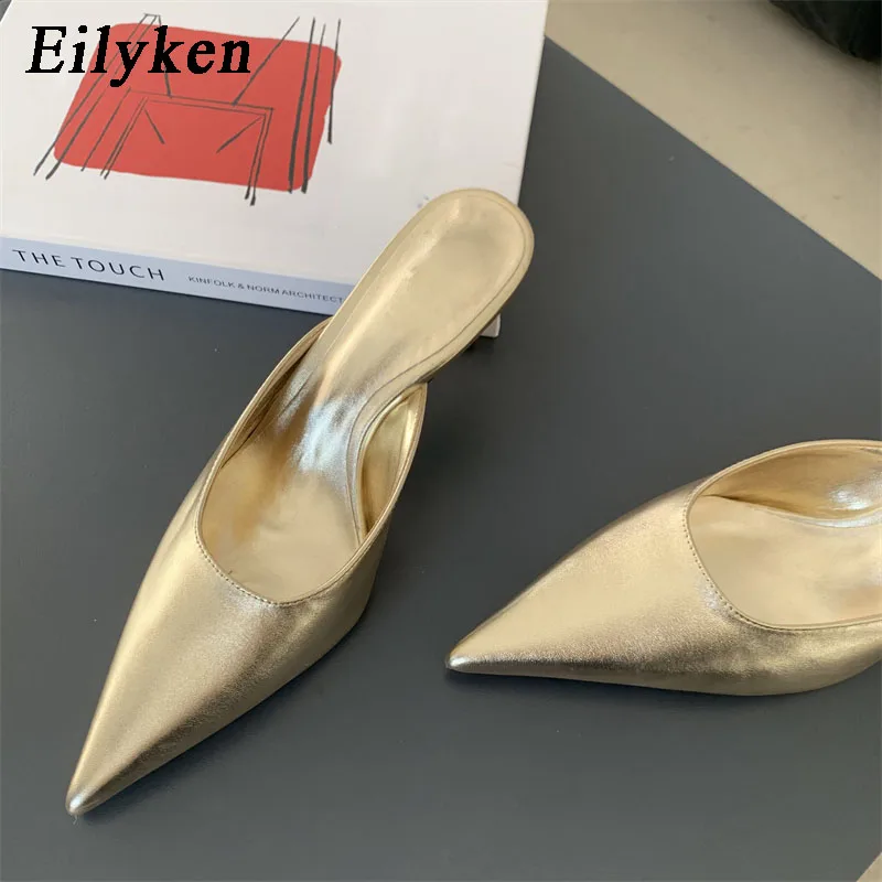 Eilyken-Sandalias de tacón bajo para mujer, zapatos de punta estrecha sin cordones, para vestir al aire libre, primavera, 2024